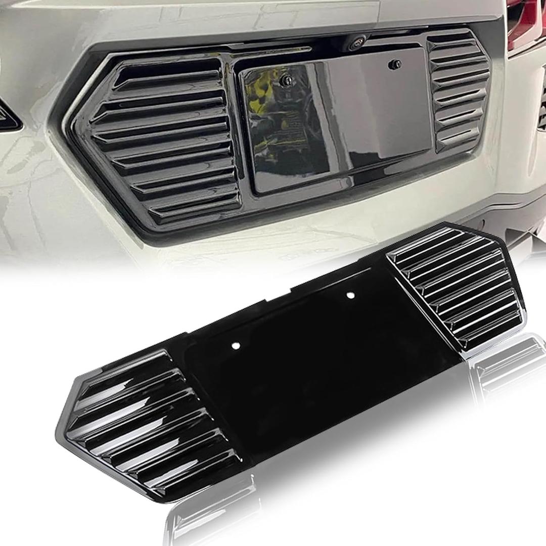 Rear License Plate Frame Compatible with Chevrolet Corvette C8 2024 2023 2022 2021 2020 License Plate Cover Exterior Accessories(Bright Black)