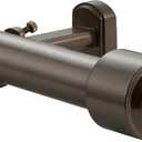 Heavy Duty Curtain Rods, 1 1/8 Inch Diameter Single Curtain Rod 36-72Inch(3-6ft) Extendable Length with End Caps Adjustable Modern Brackets-Dark Bronze