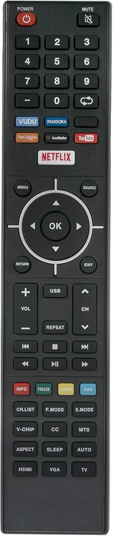 New Remote Control Replacement Compatible with Element TV E4ST4316H E4SJ5516H ELST3216H ELST4017 ELSJ5517 E4SFC5017 E2SW3918 ELST4316S E4SFT551