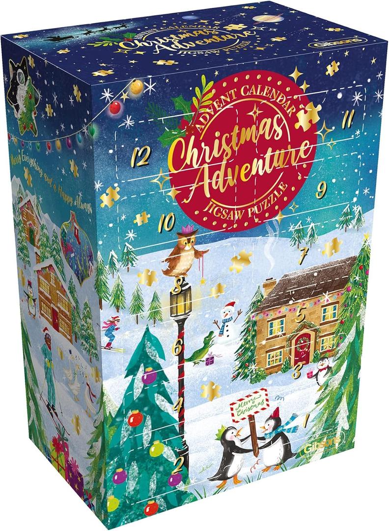 Christmas Advent Calendar Jigsaw Puzzle - Christmas Adventure | Sustainable Puzzle for Adults | Great Gift for Adults | Gibsons Games