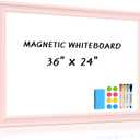White Board for Wall, 36'' x 24'' Magnetic Dry Erase Board, Pink