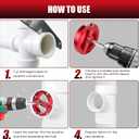 6Pcs PVC Pipe Reamer Kit, PVC Fitting Saver, Plastic Pipe Fitting Reamer Socket Saver Plumbing Tool Includes 3/4, 1, 1 1/2, 2, 3, 4 Inch for Schedule 40 Fits Standard 1/2" Drill