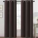 H.VERSAILTEX Blackout Curtains for Bedroom Thermal Insulated Room Darkening Living Room Curtains 84 Inch Long Grommet Privacy Protection Window Curtain Panels/Drapes, 2 Panels, Chocolate Brown