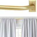 Blackout Curtain Rod, Adjustable Extra Long 5.5-12.7Ft, Wrap Around Heavy Duty, French Return, Room Darkening, Gold