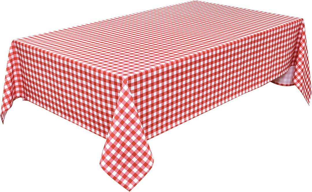 Waterproof Checkered Tablecloth Fabric - Rectangle 58x84 Inch Classic Gingham Buffalo Plaid Table Cloth for Indoor/Outdoor Use - Washable Table Cover for Kitchen, BBQs, and Parties