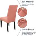 JQinHome Terra Cotta Chair Covers for Dining Room Set of 4, High Stretch Removable Washable Parsons Chair Slipcover for Home Party Hotel Wedding Ceremony (4PCS,Terra Cotta)