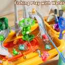 NIPLOOOW Kitchen Sink Toys Toddlers 3-5, Play Sink with with Electric Water Pump, Water Table for Kids Ages 4-8, Fishing Game Outdoor Toys Pretend Role Play Toys for Boys Girls 3 4 5 6 7 8
