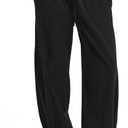 MOOSLOVER Women Inner Drawstring Jogger Pants Cotton Casual Lounge Athletic Lightweight Sweatpants(L,Black)