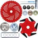 Steel Trimmer Head &9" x 36 Teeth Carbide Tipped Blades,Universal Weed Eater Blades Metal with Universal Adapter Kit, for Brush Cutter, Trimmer, Weed Eater.