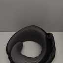 Travel Pillow, Hooded Neck Pillow Airplane for Sleeping, Memory Foam Traveling Pillow for Long Flights, Portable Plane Accessories (Charcoal Black)