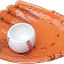 Ceramic Baseball Chip and Dip Serving Trays, Appetizers and Cheeses Serving Platter, Ideal for Snacks, Veggies, Fruit -10.8 inches