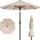 Kingdura 10FT Outdoor Patio Umbrella, Market Table Umbrella with Push Button Tilt and Crank, 8 Sturdy Fiberglass Ribs, UV Protection for Pool, Lawn, Deck, Backyard, Garden (Beige)