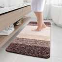 Arotive Microfiber Bathroom Rugs, Shaggy Soft and Absorbent Bath Rug, Non-Slip, Thick Plush Machine Washable Dry Bath Mats for Bathroom, Tub and Shower, 20x28", Brown