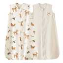 david's kids Muslin Cotton Baby Sleep Sack 18-24 Months, 2 Pack 100% Cotton Sleeping Bag for Summer, TOG 0.5 Baby Wearable Blankets with 2-Way Zipper, Soft Sleep Sacks for Newborn Infant, Animal (X-Large)