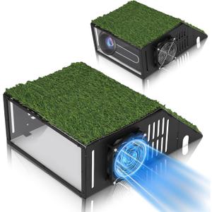 Golf Simulator Projector Cover, Floor-Mounted Projector Enclosure with Cooling Fan and Turf Cover, Durable Protection for Your Golf Simulation, Easy installation