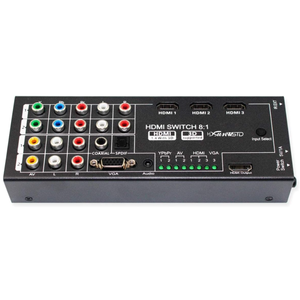 MultiFunctional HDMI Converter with 8 Inputs (VGA + AV + Ypbpr Component + HDMI) to One HDMI Output,COAXIAL Output,SPDIF Output Supports HDMI v1.4 3D