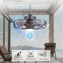 20" Gazebo Fans Outdoor Hanging, Caged Ceiling Fan with Light and Remote | Waterproof, Plug in, 15W Dimmable LED Light, Quiet DC Motor, Reversible Airflow for Outside Patio Pergola Porch, Medium