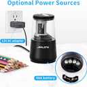 JARLINK Electric Pencil Sharpener, Heavy-Duty Helical Blade to Fast Sharpen, Auto Stop for No.2/Colored Pencils(6-8mm), AC Adapter/Battery Operated in School Classroom/Office/Home (Black)