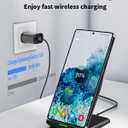 Fast Wireless Charger for Samsung, 15W Wireless Charging Stand Desk Phone Charger Stand with PD 20W USB C Plug Adapter for Samsung Galaxy S24 Ultra S24+ S23 S22 S21 S20, Pixel 8 7 Pro, iPhone 17 16 15