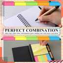 Qilery 150 Pack Lined Spiral Notebook Small Notepad and Pen Set Steno Pads Lined Notepad Black Pocket Notebook for Business Office Supplies