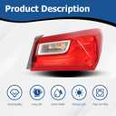 WFLNHB Right Side Tail Light Replacement for Chevy malibu 2016-2025 Incandescent Rear Outer Tail Light Lamp Assembly Passenger Side