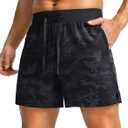 Soothfeel Men's Running Shorts with Zipper Pockets 9"/ 7"/ 5" Lightweight Quick Dry Basketball Gym Workout Athletic Shorts (Black, M)