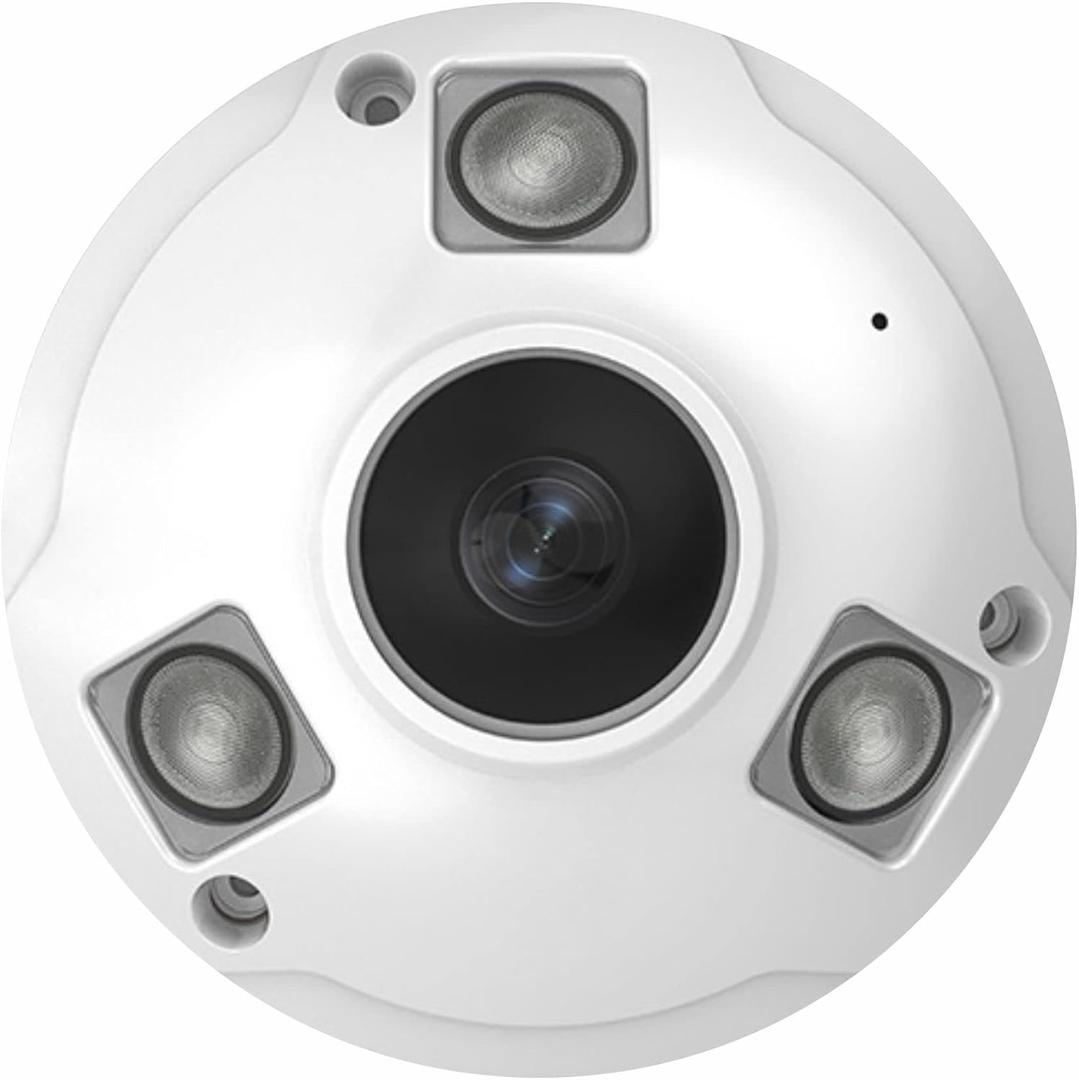 Inwerang 5MP POE IP Fisheye Camera, One Way Talk, 1.44mm Lens 360 Viewing Angle, 48ft Infrared Night Vision, Motion Detection, WDR, IP66 Water-Proof Indoor&Outdoor Metal Panorama Camera