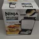 Ninja BW1001 Never Stick PRO Belgian Waffle Maker, Vertical Design, 5 Shade Settings, with Precision-Pour Cup & Chef-curated Recipe Guide, Black & Silver