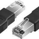 GINTOOYUN 2 Pcs USB to RJ45 Ethernet Adapter Black USB2.0 Female to RJ45 8P4C Male Conversion Adapter for Camera,ADSL Modem,Router,Laptops,Desktop Computers,etc