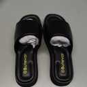 Chunky Platform Sandals for Women - Comfort Black Open Toe Slip on Platform Slides Y2K Wedge Sandals for Summer Casual (6)