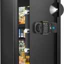 3.5 Cubic Large Fireproof Safe Box, Digital Safe with Alarm System, Removable Shelf and Mute Function, Digital Security Safes for Home, 12.5"D x 13.8"W x 19.7"H, Black
