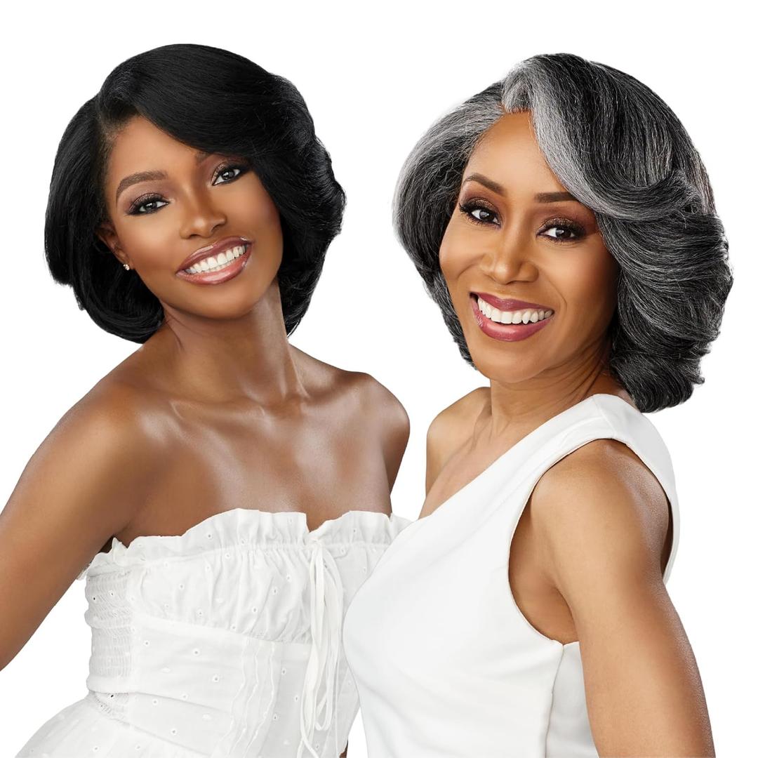 Sensationnel Dashly Wig - Unit 27 Non Lace Cap Ready to Wear Ear to Ear Lacepart Synthetic (Gray+Black)