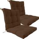 2 Piece Outdoor Patio Chair Cushions, Fade Resistant Outdoor Cushions for Patio Furniture, 6 inch Thickened Rocking Chair Cushions Set (Coffee Brown, 24x24x6 inch - 2 Pieces)