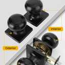 goldenwarm Matte Black Passage Door Knob - Stylish Interior Closet Door Handle for Hallway & Closet Doors, Adjustable Latch, Easy Installation, 5 Pack