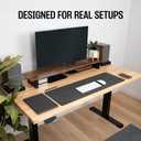 COREMINDED Solid Wood Dual Monitor Stand Riser 43" Walnut Desk Shelf for 2 Monitors with Tray & Wool Felt, Organizer for Desktop, Laptop and Office (Walnut)