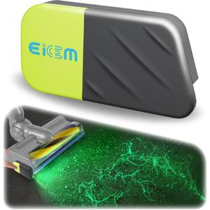 Vacuum Cleaner Dust Display Light, Green Vacuum Light Universal Attachment Suitable for Dyson Shark Bissell, Reveal Micro Dust & Detect Cat Dog Hair, Upgrade Accessories (USB-C Rechargeable)
