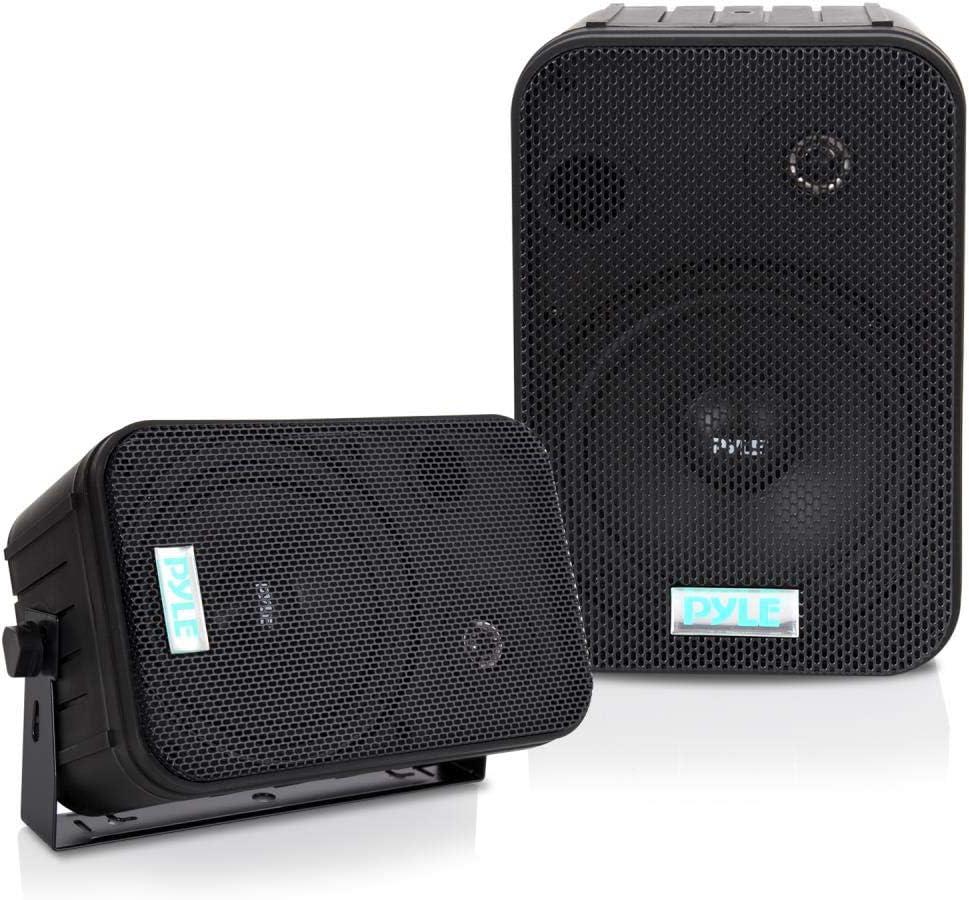 Pyle PDWR50B 6.5 Inch 500 Watt Waterproof Stereo Speaker System for Indoor or Outdoor Theater Surround Sound System, Black (2 Pack)