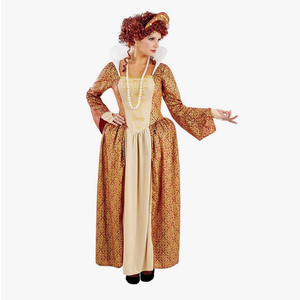 fun shack Tudor Costume Women Medieval Queen Outfit Anne Boleyn Dress for Historical Events and Themed Parties,L