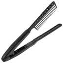 Folding Hairdressing Straightener Comb, V Shaped Hair Straightening Comb, Multi-Functional Flat Iron for Salon and Home Use, 9.05 Inch, Random Color