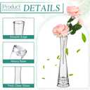 Sliner 6 Pcs Tall Glass Bud Vase for Centerpieces Clear Bud Small Single Flower Vase Rose Skinny Decorative Cylinder Vases for Wedding Party Home Table Decorations(9.84'' H)