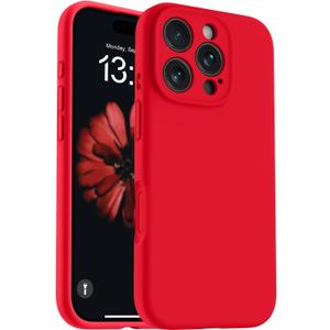 OTOFLY Magnetic for iPhone 16 Pro Max Case,Compatible with Magsafe,Classic Liquid Silicone Mobile Phone Case,Integrated Camera Control Button,Anti-Scratch Microfiber Lining, Red