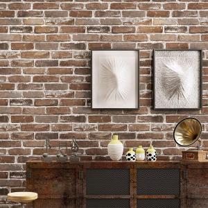 Old Brick Wallpaper Peel and Stick Removable 236in Vintage Textured Stone Self Adhesive Brown Contact Paper Faux Realistic Brick Look Wall Covering Vinyl Waterproof Strippable Home Decor