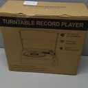 WOCKODER Vinyl Record Players Vintage Turntable with Speakers Belt-Driven Turn Tables Support 3-Speed, Bluetooth Wireless Playback, Headphone, AUX-in, RCA Line LP Phonograph Auto Stop Retro Black