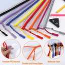 15PCS Mesh Zipper Pouch Bags File Storage Bags, A4 11x9 Inches Reusable Clear Zipper Pouches for Travel and Classroom Board Game Organization