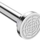 Ausemku Shower Curtain Rod Tension - 26-76 Inch Never Rust Non-Slip Spring Tension Curtain Rod No Drilling Stainless Steel Curtain Rod Use Bathroom KitchenSilver