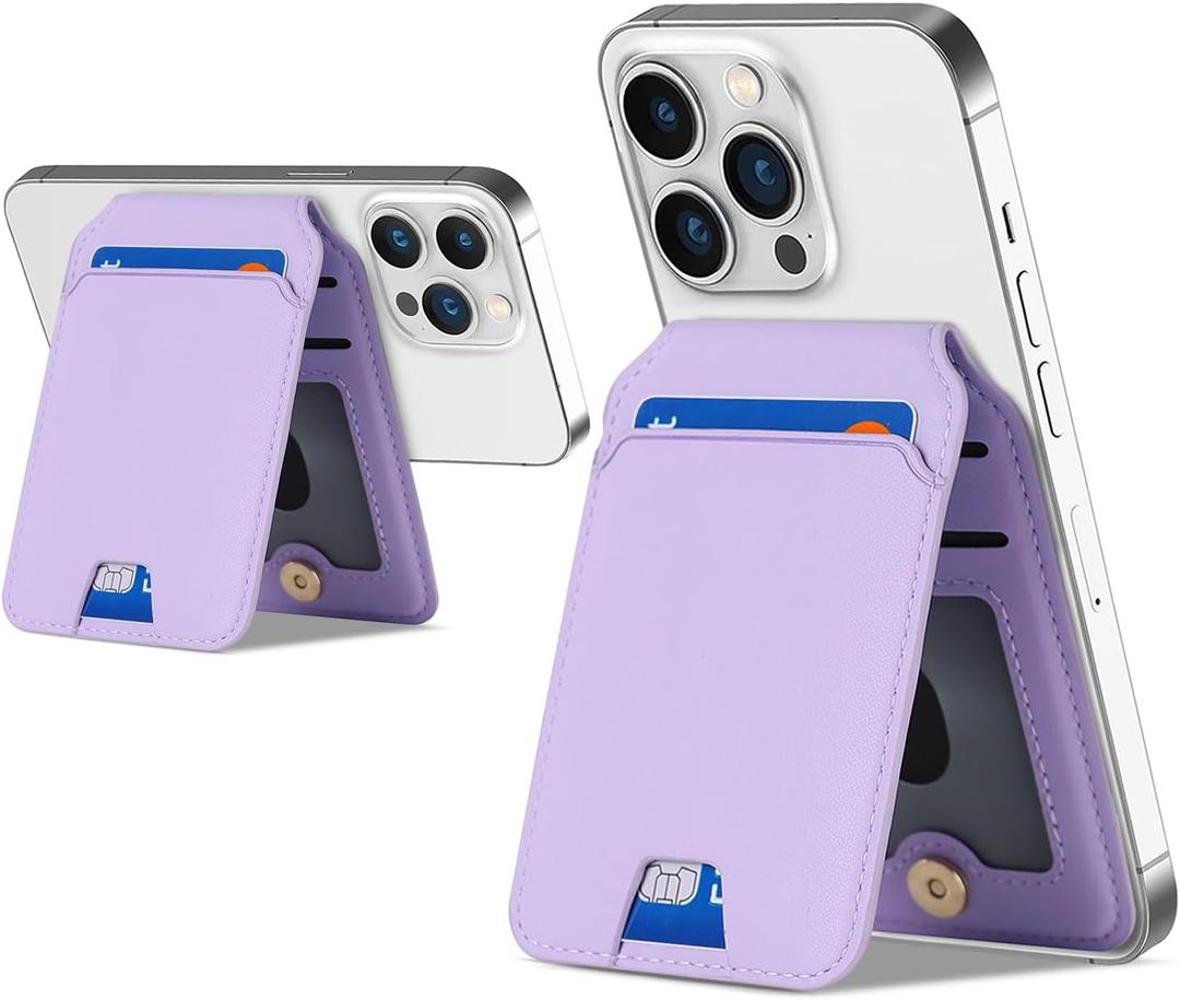 Cavor Compatible with Magsafe Wallet for Magnetic Wallet for iPhone 17/16 Pro Max/14 Pro/15/14 Plus/13/12 Mag Safe Card Holder,Phone Credit for iPhone 15/13/12,Purple