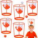 Head Hoop Basketball Party Game Set for Kid Adult Carnival Game Portable Adjustable Basket Net Headband with Balls for Birthday Carnival Office Indoor Outdoor Activity Fun Gift Back to School
