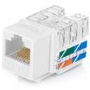 Everest 90 Angled RJ45 Cat6A Keystone Jacks 20-Pack in White - Slim Profile Female RJ45 Connectors - Cat 6A Keystone Jack - Compatible with 90 Angled Speed Termination Tool - easyJACK (B094WB91H3)