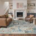 BEIMO Area Rugs 5x7 for Living Room Bedroom, Modern Abstract Machine Washable Rug, Large Soft Low Pile Floor Carpet with Non Slip Backing for Dining Room, Light Cream Blue
