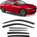 Voron Glass Tape-on Extra Durable Rain Guards for Honda Civic 2022-2025 Hatchback, Window Deflectors, Vent Window Visors, 6 Pieces - 100502